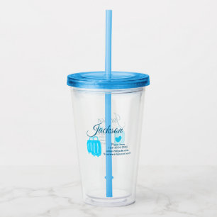 Simple minimal add your name text place city phone acrylic tumbler