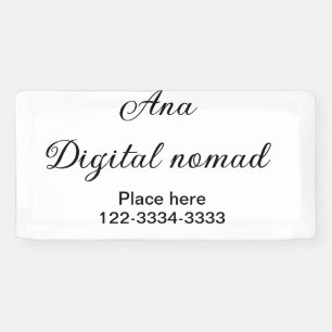 Simple minimal add your name text place city phone banner