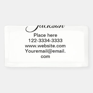 Simple minimal add your name text place city phone banner