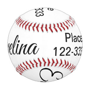 Simple minimal add your name text place city phone baseball