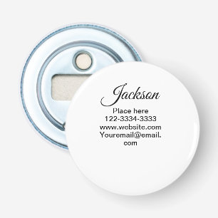 Simple minimal add your name text place city phone bottle opener