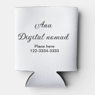 Simple minimal add your name text place city phone can cooler