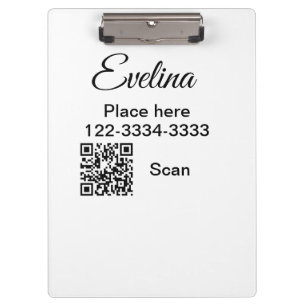 Simple minimal add your name text place city phone clipboard