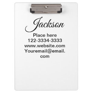 Simple minimal add your name text place city phone clipboard