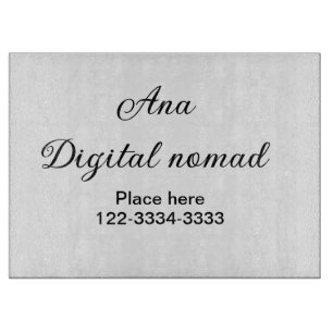 Simple minimal add your name text place city phone cutting board