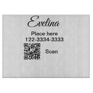 Simple minimal add your name text place city phone cutting board