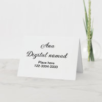 Simple minimal add your name text place city phone