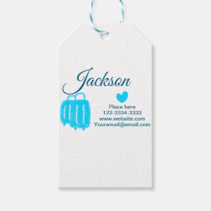 Simple minimal add your name text place city phone gift tags