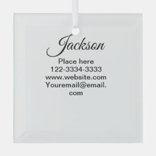 Simple minimal add your name text place city phone glass tree decoration
