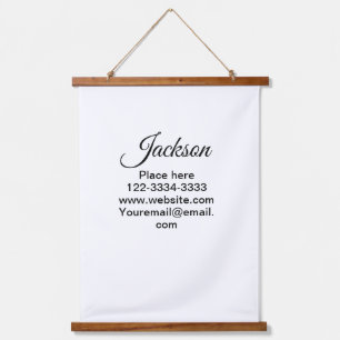 Simple minimal add your name text place city phone hanging tapestry