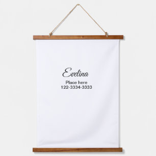 Simple minimal add your name text place city phone hanging tapestry
