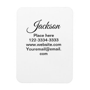 Simple minimal add your name text place city phone magnet