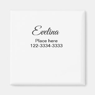 Simple minimal add your name text place city phone magnet