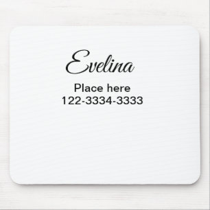 Simple minimal add your name text place city phone mouse pad
