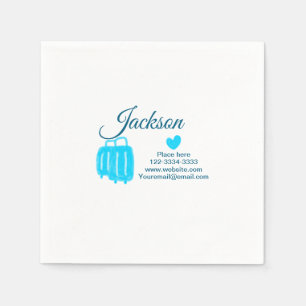 Simple minimal add your name text place city phone napkin