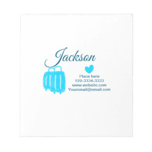 Simple minimal add your name text place city phone notepad
