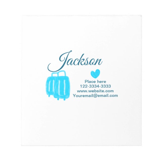 Simple minimal add your name text place city phone notepad (Front)