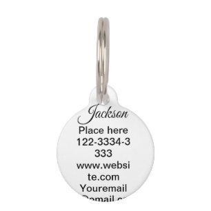 Simple minimal add your name text place city phone pet tag