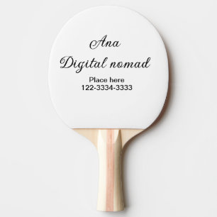 Simple minimal add your name text place city phone ping pong paddle