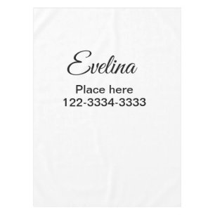 Simple minimal add your name text place city phone tablecloth
