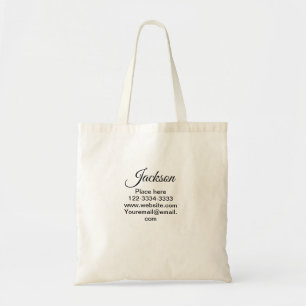 Simple minimal add your name text place city phone tote bag