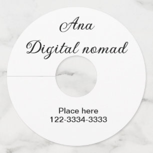 Simple minimal add your name text place city phone wine glass tag