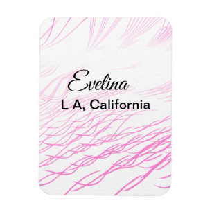 Simple minimal add your name text place city pink  magnet
