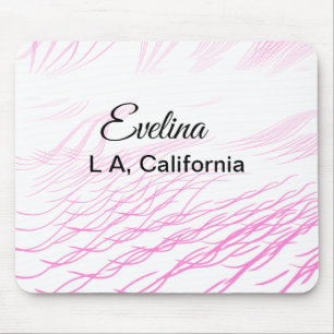 Simple minimal add your name text place city pink mouse pad
