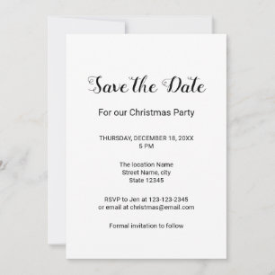 simple minimal add your name text save the date