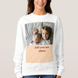 simple minimal ADD YOUR PHOTO TEXT CHRISTMAS Ho Sweatshirt
