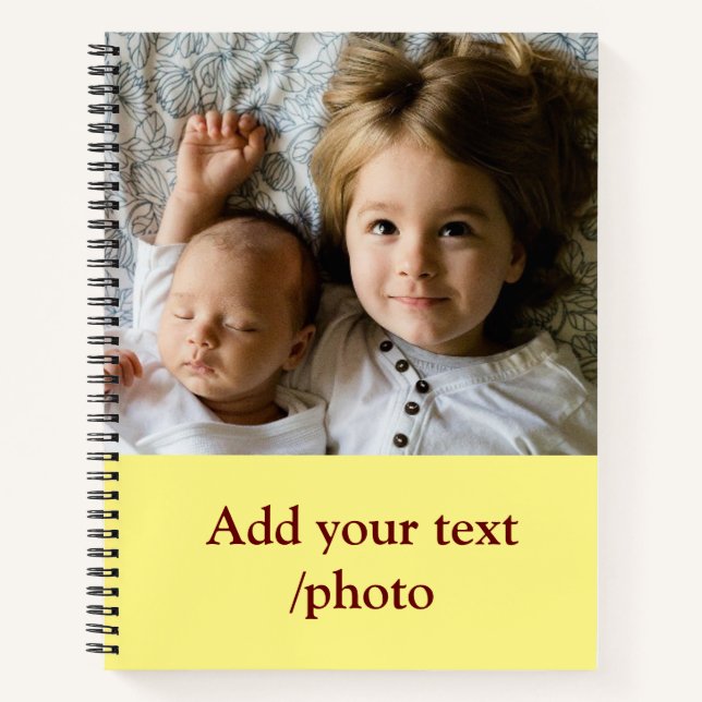 simple minimal ADD YOUR PHOTO TEXT CHRISTMAS     N Notebook (Front)