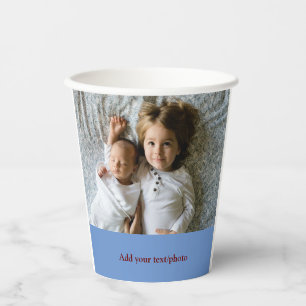 simple minimal ADD YOUR PHOTO TEXT CHRISTMAS     P Paper Cups