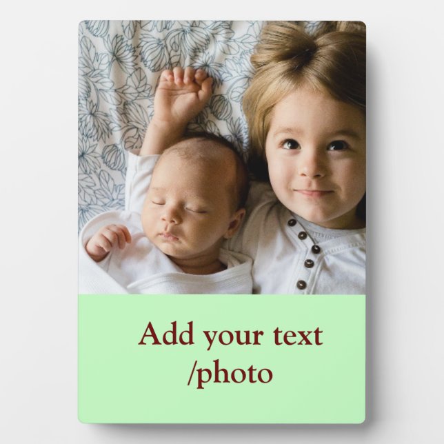 simple minimal ADD YOUR PHOTO TEXT CHRISTMAS     P Plaque (Front)