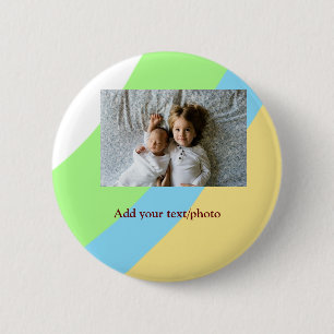 simple minimal ADD YOUR PHOTO TEXT CHRISTMAS yello 6 Cm Round Badge