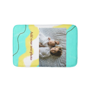 simple minimal ADD YOUR PHOTO TEXT CHRISTMAS yello Bath Mat
