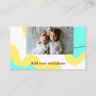 simple minimal ADD YOUR PHOTO TEXT CHRISTMAS yello Business Card