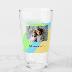 simple minimal ADD YOUR PHOTO TEXT CHRISTMAS yello Glass