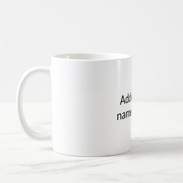 Simple minimal add your photo text glitter sparkle coffee mug (Left)