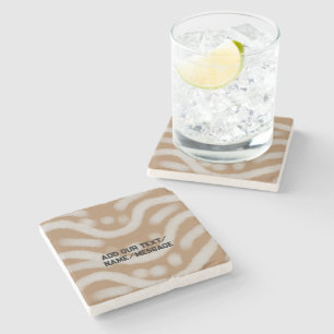 Simple minimal add your photo text glitter sparkle stone coaster