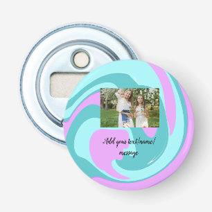 simple minimal add your photo watercolor art throw bottle opener