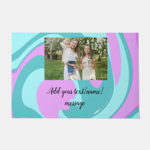 simple minimal add your photo watercolor art throw doormat