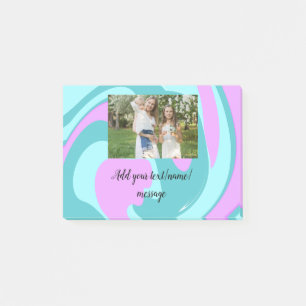 simple minimal add your photo watercolor art throw post-it notes