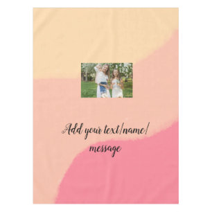 simple minimal add your photo watercolor art throw tablecloth