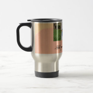 simple minimal add your photo watercolor art throw travel mug