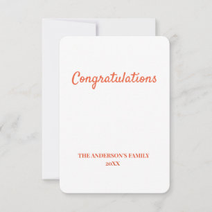 simple minimal add your text congratulations thank you card