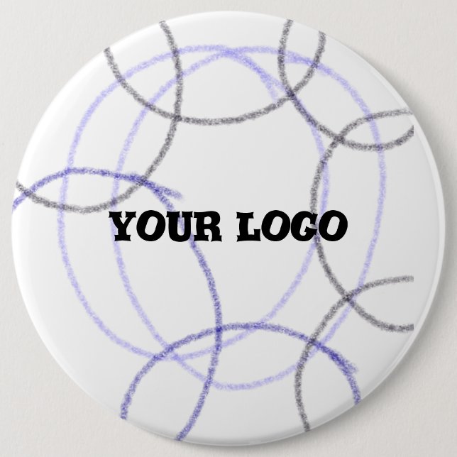 simple minimal add your text logo magnat magnet bu 6 cm round badge (Front)