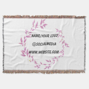 simple minimal add your text monogram name throw b blanket