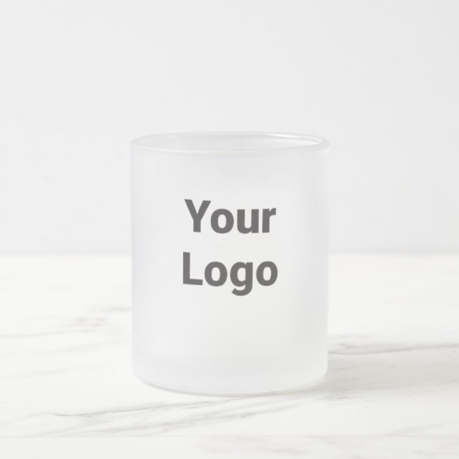 simple minimal add your text monogram photo    cof frosted glass coffee mug (Center)