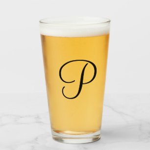 simple minimal add your text monogram photo    cof glass