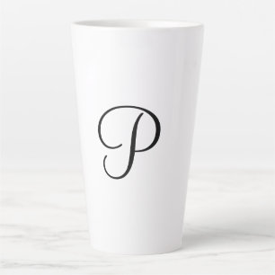 simple minimal add your text monogram photo cof latte mug